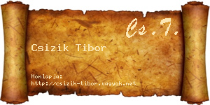 Csizik Tibor névjegykártya